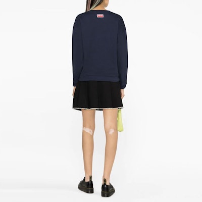 (Women) KENZO BOKE Flower Logo Print Crewneck Sweatshirt Blue SS23 Collection. FD52SW0364ME-77 Shop (Women) KENZO BOKE Flower Logo Print Crewneck Sweatshirt Blue SS23 Collection. FD52SW0364ME-77