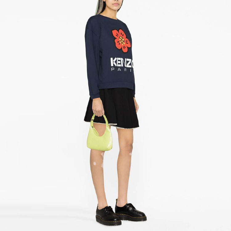 Purchase (Women) KENZO BOKE Flower Logo Print Crewneck Sweatshirt Blue  SS23 Collection. FD52SW0364ME-77