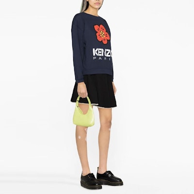 (Women) KENZO BOKE Flower Logo Print Crewneck Sweatshirt Blue SS23 Collection. FD52SW0364ME-77 Purchase (Women) KENZO BOKE Flower Logo Print Crewneck Sweatshirt Blue SS23 Collection. FD52SW0364ME-77