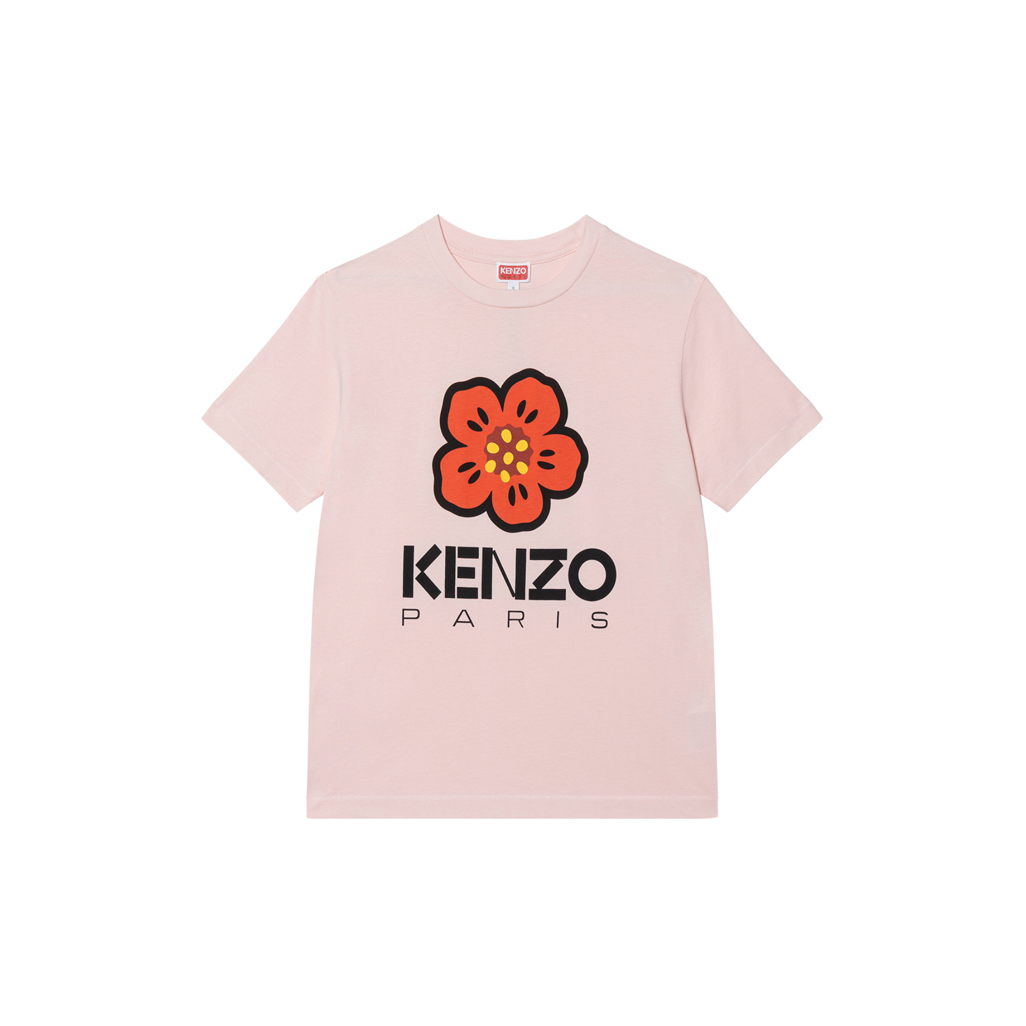 (Women) KENZO Boke Flower Series SS23 Pink Floral Letter Print  T-Shirt. FD52TS0394SO-30