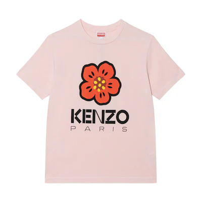(Women) KENZO Boke Flower Series SS23 Pink Floral Letter Print T-Shirt. FD52TS0394SO-30