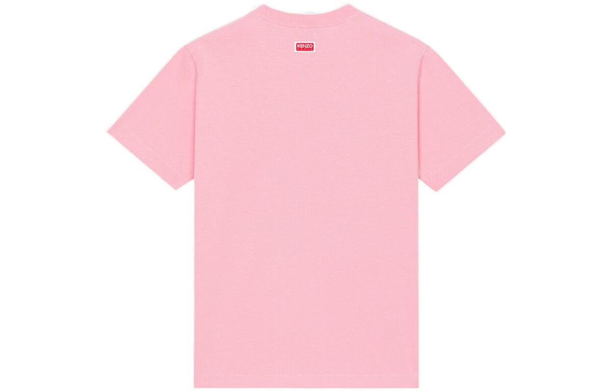 Lookbook (W) KENZO Boke Flower SS23 T-Shirt Cetak Huruf Bunga Pink. FD52TS0394SO-30