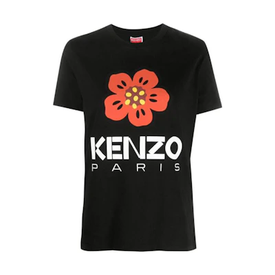 (Women) KENZO Boke Flower SS23 Floral Letter Tee Black. FD52TS0394SO-99J
