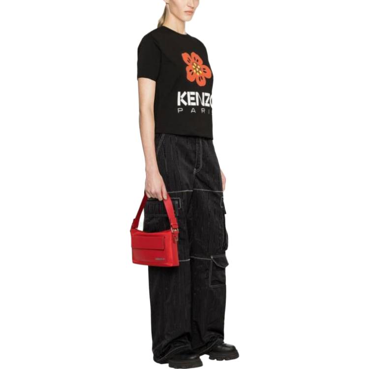 Details for (W) KENZO Boke 花 SS23 花卉字母黑色短袖 T 恤 FD52TS0394SO-99J