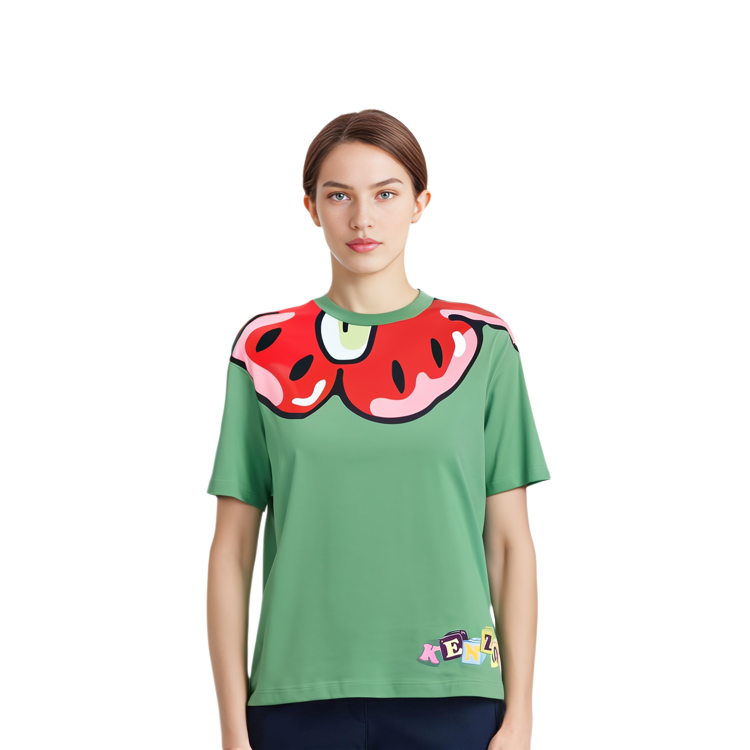 (Women) KENZO BOKE Flower SS23 BOKE BOY Graphic Print  Green T-Shirt Short Sleeve FD52TS0224SG-57 圖 4