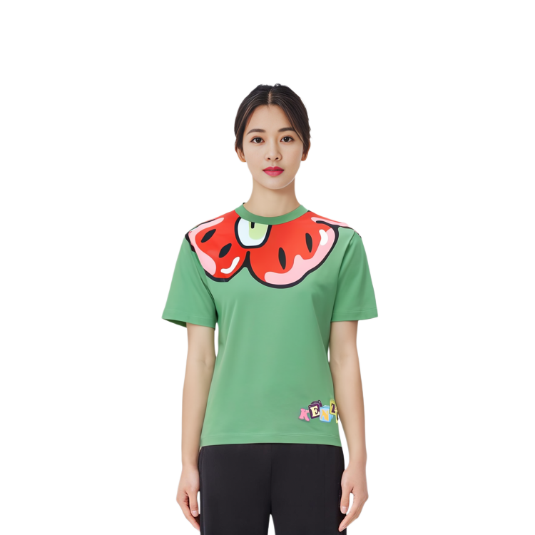 (Women) KENZO BOKE Flower SS23 BOKE BOY Graphic Print  Green T-Shirt Short Sleeve FD52TS0224SG-57 圖 5