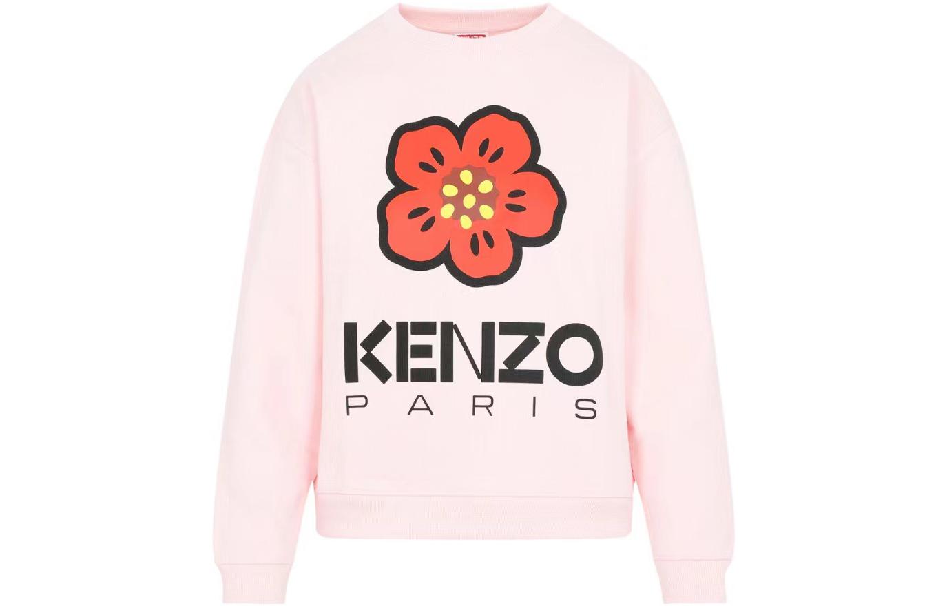 (Women) KENZO Boke Flower SS23 Pink Logo Floral Print Crewneck Sweatshirt Women. FD52SW0364ME-34