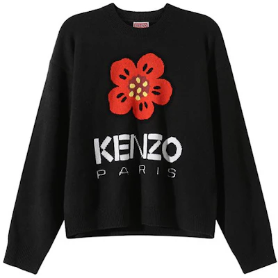 (Women) KENZO BOKE Flower SS24 Black Floral Jacquard Crewneck Sweater FD62PU4303LD-99J Buy (Women) KENZO BOKE Flower SS24 Black Floral Jacquard Crewneck Sweater FD62PU4303LD-99J