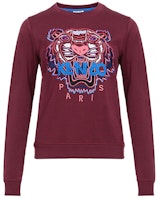 (Women) KENZO Burgundy Tiger Long Sleeve Pullover Sweatshirt F962SW7054XA-23 (Women) KENZO Burgundy Tiger Long Sleeve Pullover Sweatshirt F962SW7054XA-23