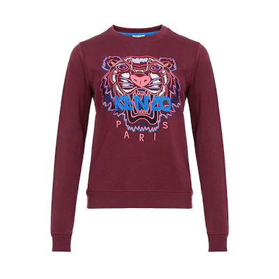 (Women) KENZO Burgundy Tiger Long Sleeve Pullover Sweatshirt F962SW7054XA-23