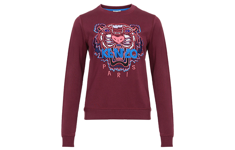 Order (W) KENZO バーガンディ タイガー 長袖 プルオーバー スウェットシャツ F962SW7054XA-23