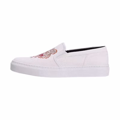 (W) Kenzo Canvas Classic Embroidered White 'Tiger Print Low-Top'