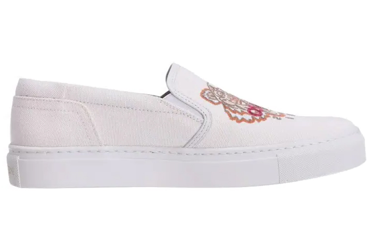 (W) Kenzo Canvas Classic Embroidered White 'Tiger Print Low-Top' 圖 2