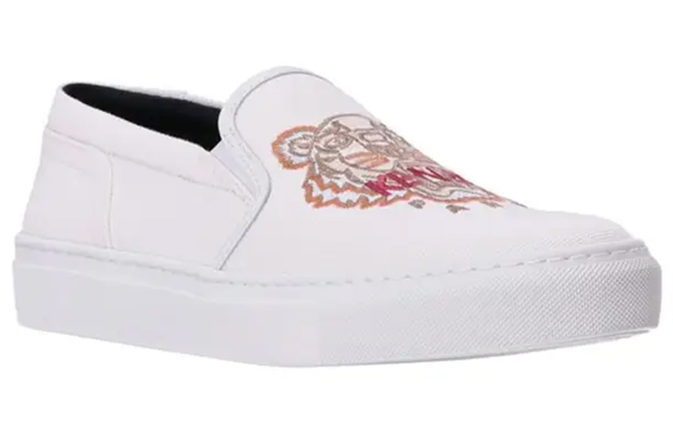 (W) Kenzo Canvas Classic Embroidered White 'Tiger Print Low-Top' 圖 3