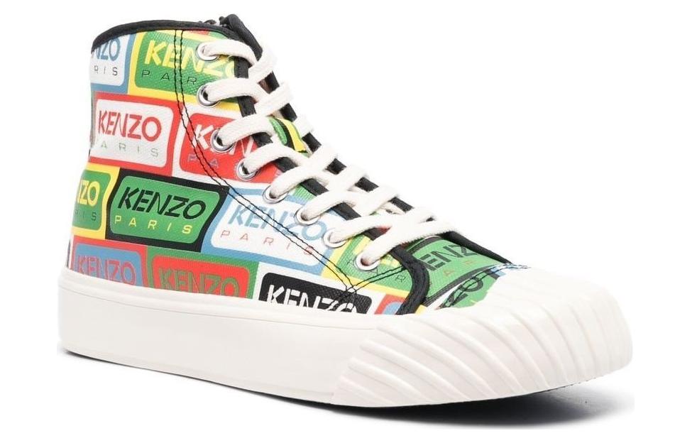 Lookbook KENZO 高田賢三 帆布 高幫綁帶圓頭 時尚板鞋 女款 多色
