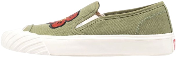 (Women) Kenzo Canvas Slip-On Low 'Khaki' FD52SN005F73.50 (Women) Kenzo Canvas Slip-On Low 'Khaki' FD52SN005F73.50