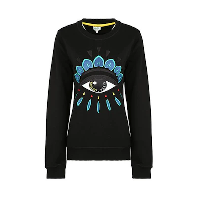 (Women) KENZO Casual Pullover Long Sleeve Sweatshirt Black FA52SW7104XC-99