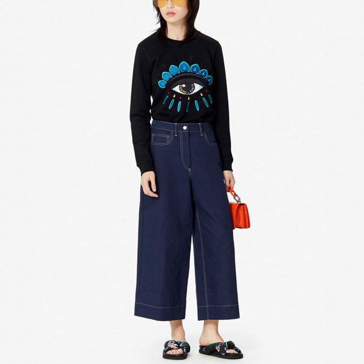 Purchase (W) KENZO Sudadera Negra Casual de Manga Larga FA52SW7104XC-99