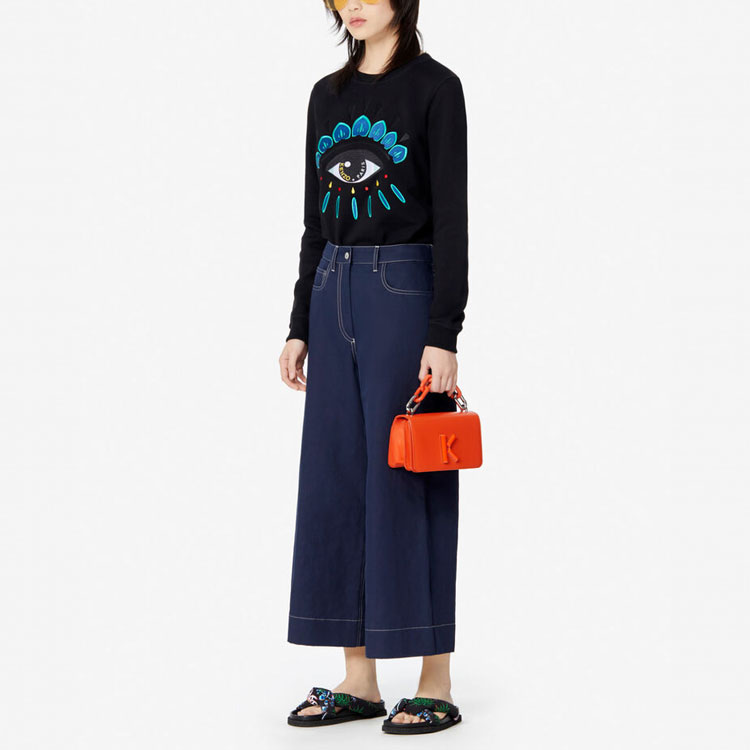 Sizing (W) KENZO Sudadera Negra Casual de Manga Larga FA52SW7104XC-99