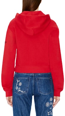 (Women) KENZO Cherry Red Hoodie with Embroidered Tiger Head Design. FE52SW1474MF-22 Details for (Women) KENZO Cherry Red Hoodie with Embroidered Tiger Head Design. FE52SW1474MF-22