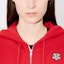 Sizing (Women) KENZO Cherry Red Hoodie with Embroidered Tiger Head Design. FE52SW1474MF-22