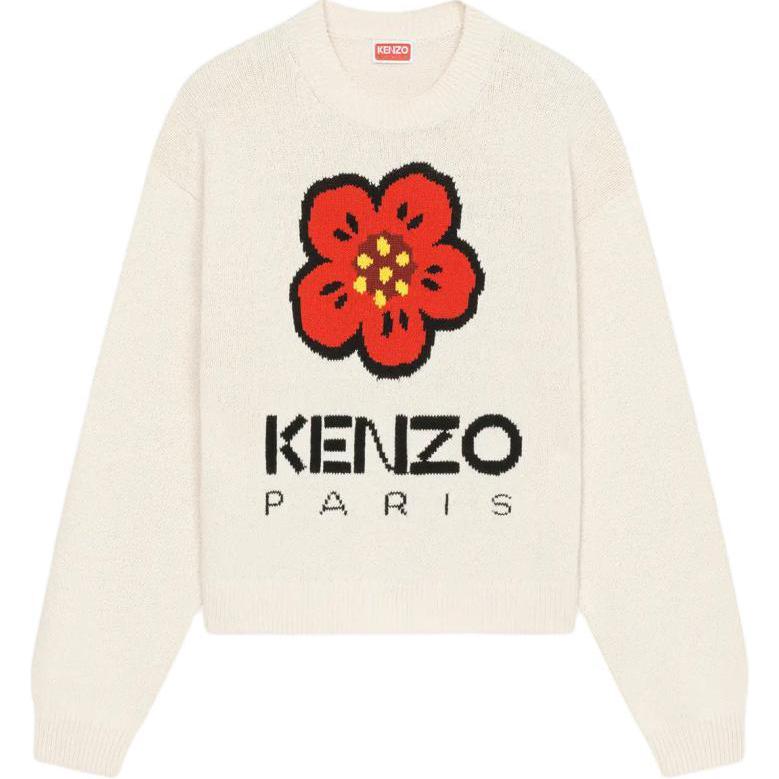 (Women) KENZO Chinese New Year SS23 Boke Floral Knit Sweater Women Cream White FD52PU3803LD-02