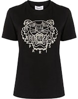(Women) KENZO Classic Logo Tiger Embroidered Crewneck T-Shirt Black FB52TS9124SL-99 (Women) KENZO Classic Logo Tiger Embroidered Crewneck T-Shirt Black FB52TS9124SL-99