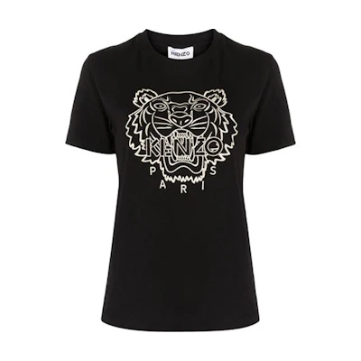 (Women) KENZO Classic Logo Tiger Embroidered Crewneck T-Shirt Black FB52TS9124SL-99
