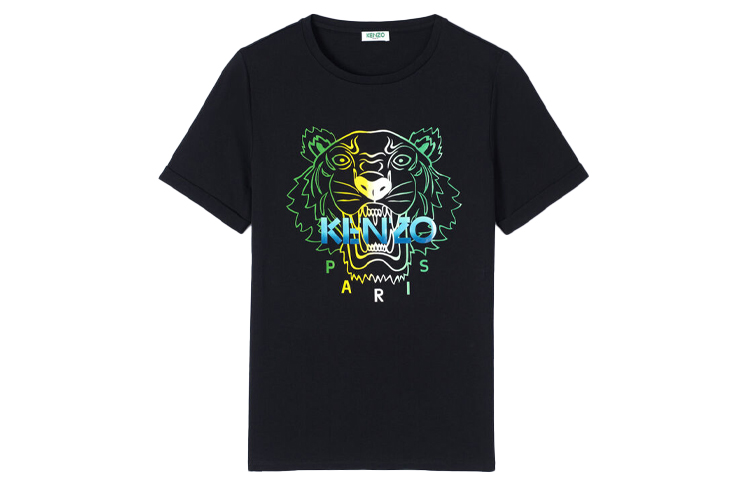 (Women) KENZO Classic Multicolor Tiger Graphic Tee Women’s Black FA5-2TS826-4YH-99