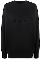 (Women) Kenzo Classic Tiger Embroidered Logo Pullover Sweatshirt Women Black FA62SW9214XH-99 (Women) Kenzo Classic Tiger Embroidered Logo Pullover Sweatshirt Women Black FA62SW9214XH-99