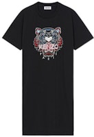 (Women) KENZO Classic Tiger Head Embroidered Logo Black Casual Dress FC52RO7754YL-99 (Women) KENZO Classic Tiger Head Embroidered Logo Black Casual Dress FC52RO7754YL-99