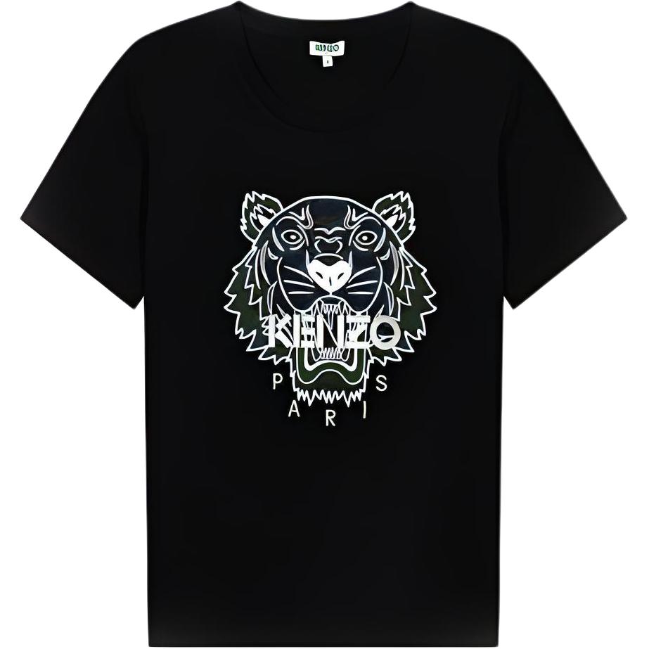 (Women) KENZO Classic Tiger Logo Crewneck T-Shirt Black Regular Fit Tee PF762TS8494YG-99