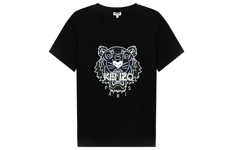 Order (W) KENZO Camiseta Negra Regular Fit con Logo Clásico de Tigre en el Pecho PF762TS8494YG-99