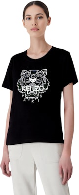 (W) KENZO Camiseta Negra Regular Fit con Logo Clásico de Tigre en el Pecho PF762TS8494YG-99 Shop (W) KENZO Camiseta Negra Regular Fit con Logo Clásico de Tigre en el Pecho PF762TS8494YG-99