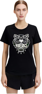(W) KENZO Camiseta Negra Regular Fit con Logo Clásico de Tigre en el Pecho PF762TS8494YG-99 Purchase (W) KENZO Camiseta Negra Regular Fit con Logo Clásico de Tigre en el Pecho PF762TS8494YG-99