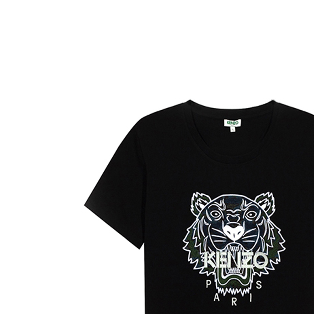 Details for (W) KENZO Camiseta Negra Regular Fit con Logo Clásico de Tigre en el Pecho PF762TS8494YG-99
