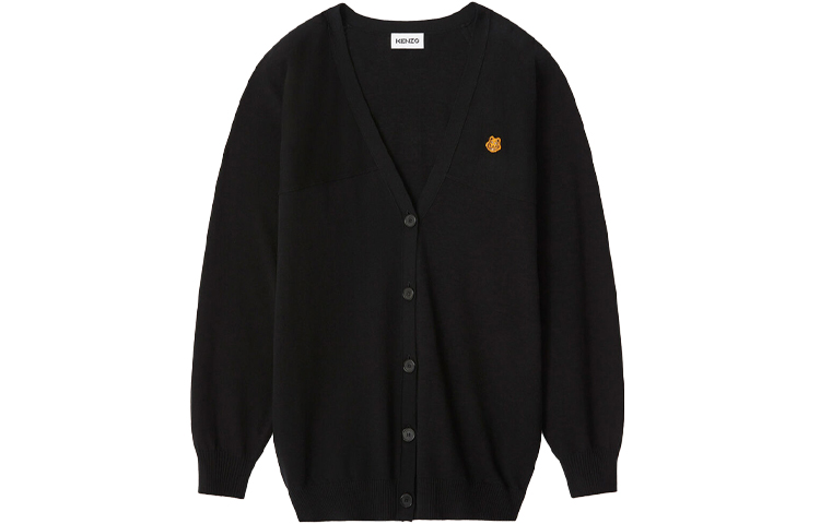 Order (W) KENZO クラシックタイガーロゴ 長袖 ブラックカーディガン FB52CA5813TB-99