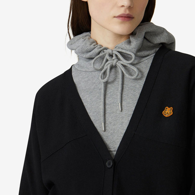 Purchase (W) KENZO クラシックタイガーロゴ 長袖 ブラックカーディガン FB52CA5813TB-99