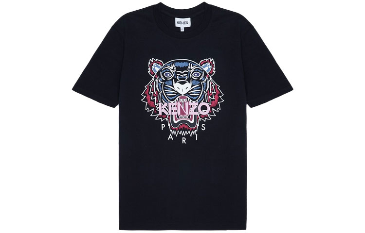 (Women) KENZO Classic Tiger Logo Print Crewneck T-Shirt Black  SS22. FC52TS8464YM-99