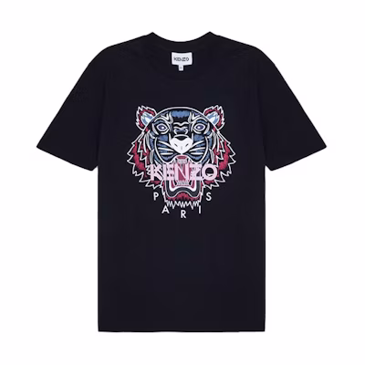 (Women) KENZO Classic Tiger Logo Print Crewneck T-Shirt Black SS22. FC52TS8464YM-99