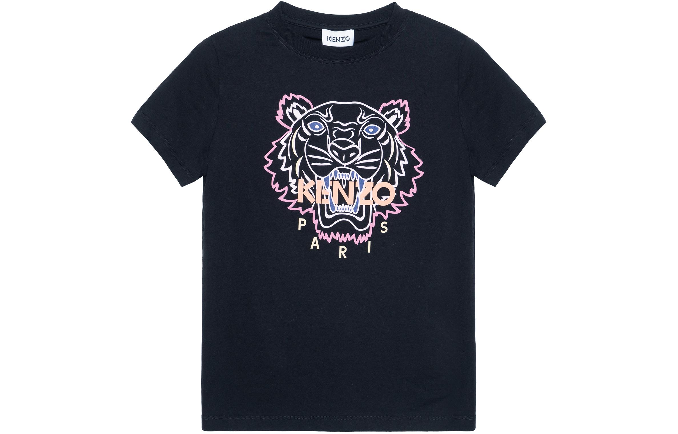 Order (W) KENZO Camiseta Negra Clásica con Estampado de Tigre FC52TS8464YG-99