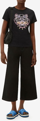(W) KENZO Camiseta Negra Clásica con Estampado de Tigre FC52TS8464YG-99 Shop (W) KENZO Camiseta Negra Clásica con Estampado de Tigre FC52TS8464YG-99