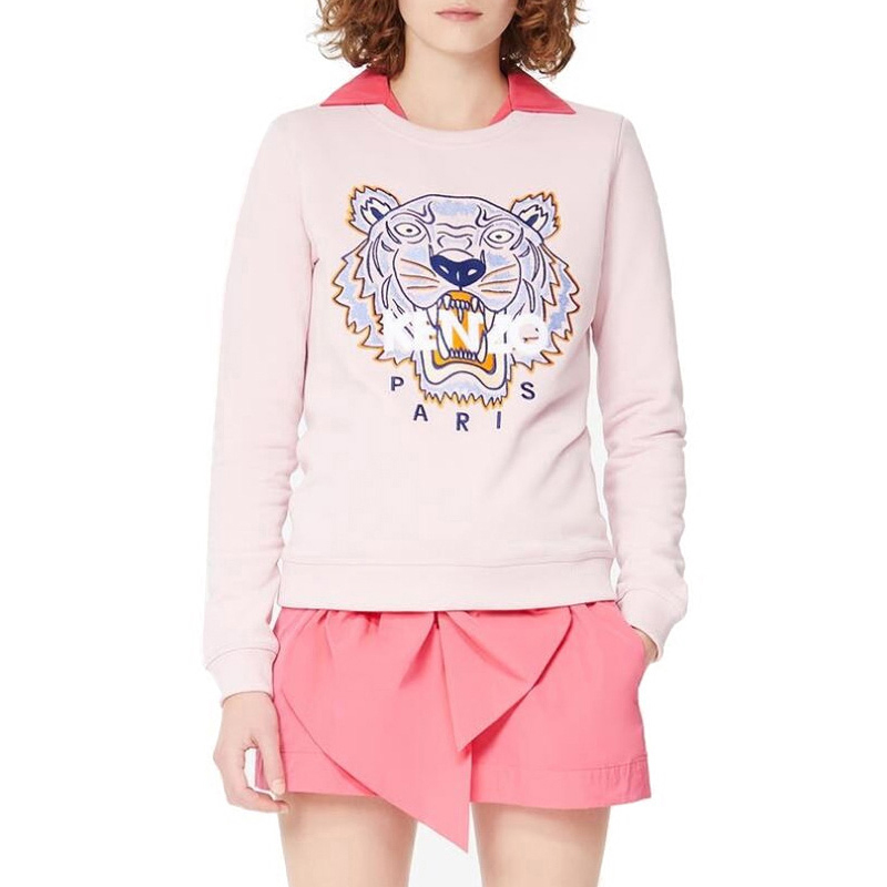 Shop (W) KENZO 經典虎頭印花粉紅色長袖衛衣 FA52SW7054XA-34