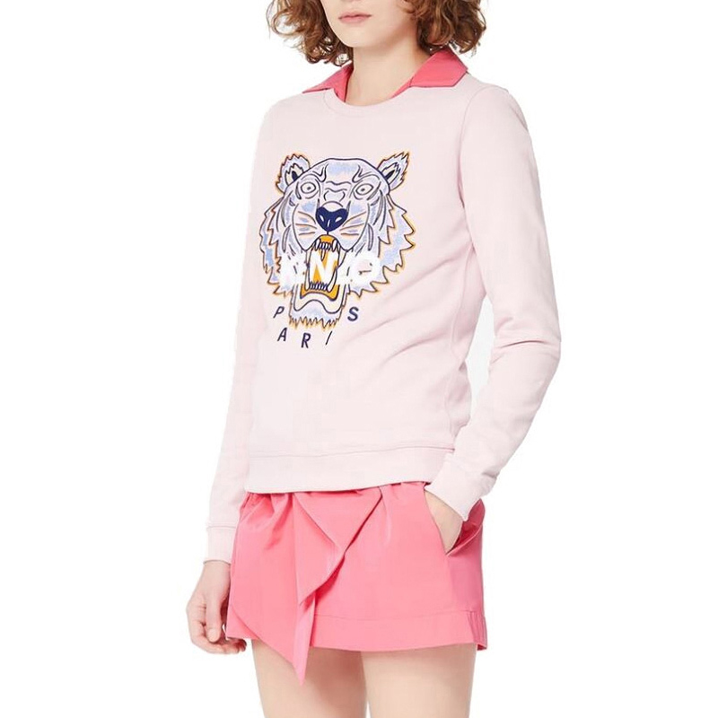 Details for (W) KENZO 經典虎頭印花粉紅色長袖衛衣 FA52SW7054XA-34