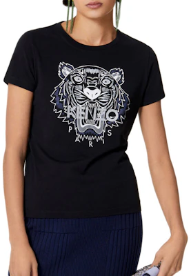 (W) KENZO 經典虎頭印花黑色T恤 F852TS7214Y2-99 Shop (W) KENZO 經典虎頭印花黑色T恤 F852TS7214Y2-99