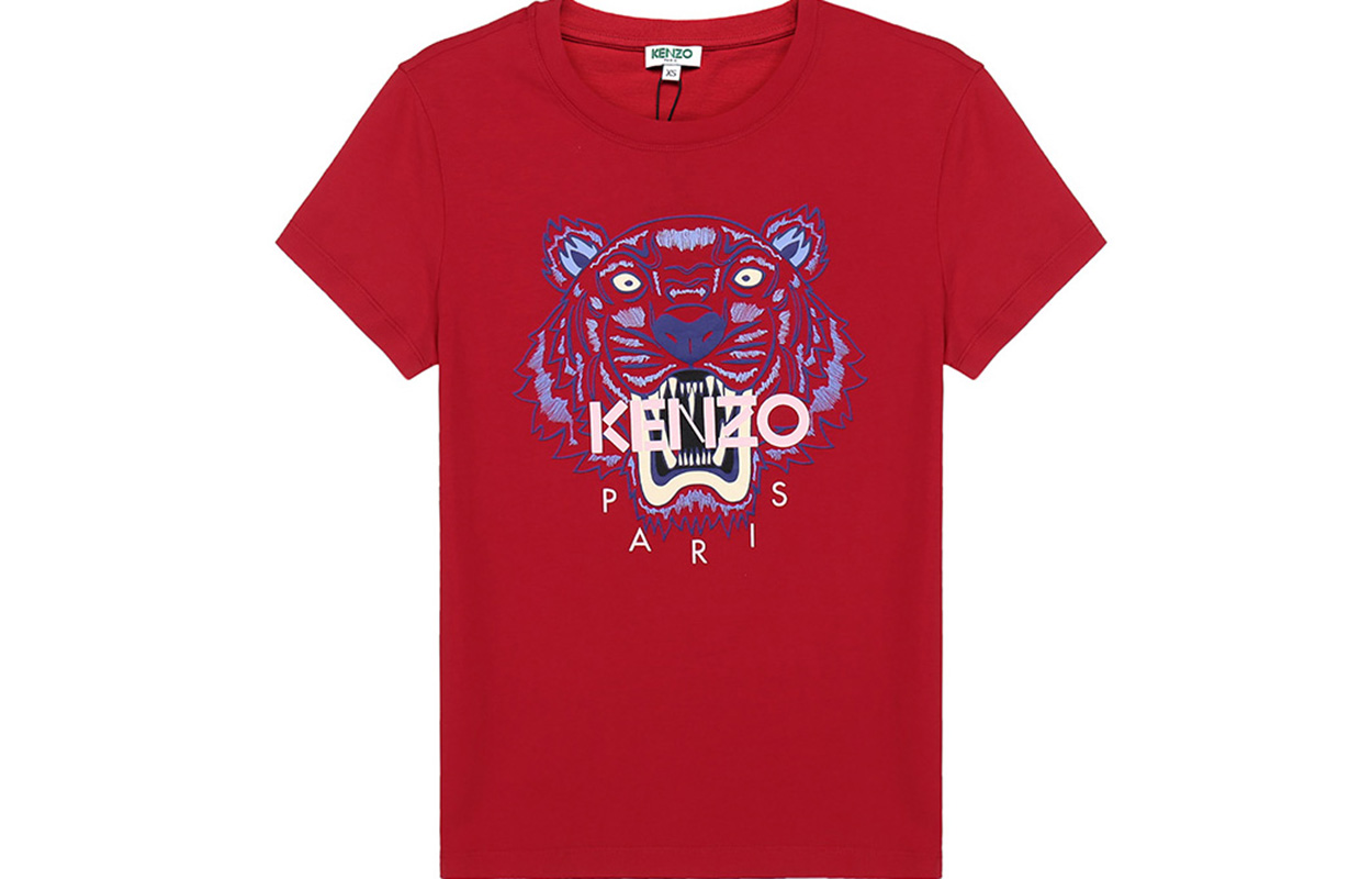 Order (Women) KENZO Classic Tiger Red Crew Neck T-Shirt FA52TS7214YB-21