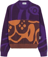 (Women) KENZO Crewneck Oversized Sweater in Eggplant Purple. FB62PU6403TC-80 (Women) KENZO Crewneck Oversized Sweater in Eggplant Purple. FB62PU6403TC-80