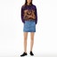 Shop (W) KENZO Crewneck Sweater Oversized Ungu Terung. FB62PU6403TC-80
