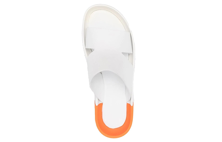 (W) Kenzo Double Color Leather Fashion Sandals 'White Orange' 圖 4