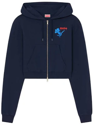 (W) Kenzo 绘花刺绣连帽卫衣 深蓝色 FE52SW1184MI-77 Buy (W) Kenzo 绘花刺绣连帽卫衣 深蓝色 FE52SW1184MI-77